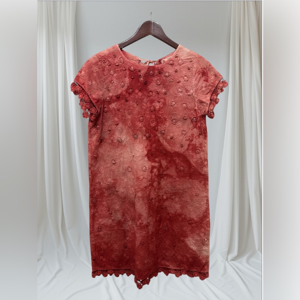 NEW Zara Re NEW Zarad Dress Size M Soft Collection Faded Red Dress 100 % Cotton.